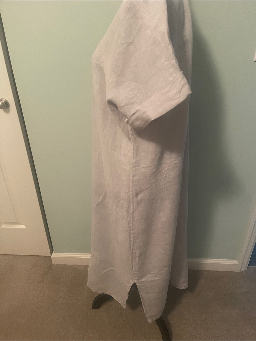 Francesca Bettini Linen V-Neck Midi Dress - Picture 6 of 9